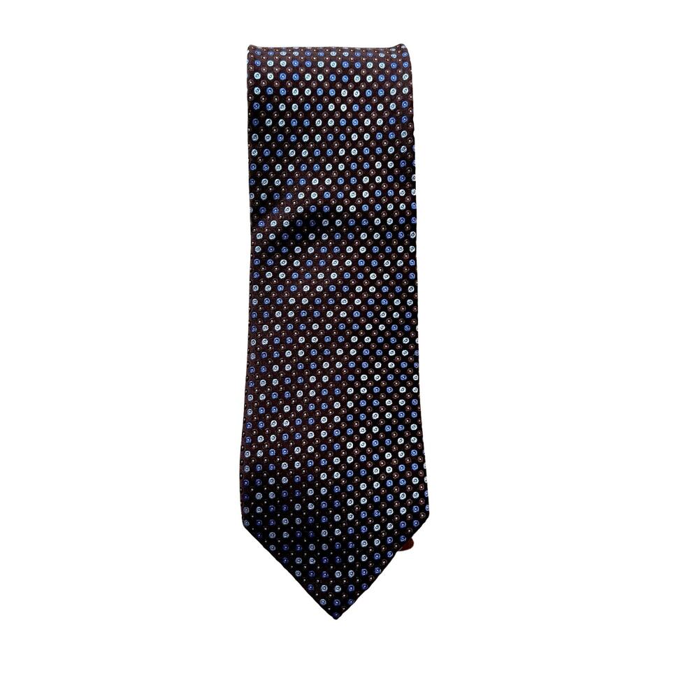 Vintage Stafford Chocolate Brown Polka Dot Silk Necktie